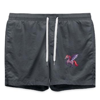 Demon Horse - Naughty and Cute - Swim Trunks - anthracite - Front - AI Model Male 185 light (185cm)