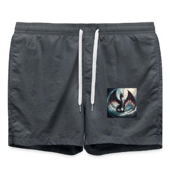 Dragon majestueux - Short de bain - charbon - Devant - AI Model Male 185 light (185cm)