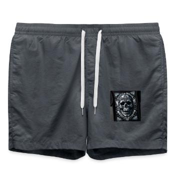 T-shirt mit Totenkopf - Badeshorts - Anthrazit - Vorne - AI Model Male 185 light (185cm)