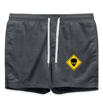 Alien Low Flying Ufos Sign - Badeshorts - Anthrazit - Vorne - AI Model Male 185 light (185cm)