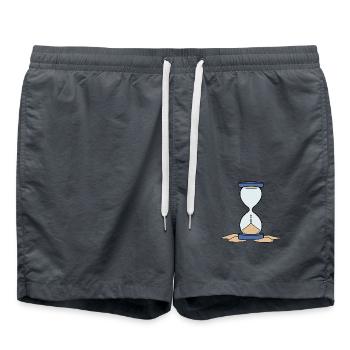 Sanduhr leer Zeit zuende Geduld - Badeshorts - Anthrazit - Vorne - AI Model Male 185 light (185cm)
