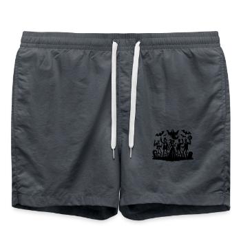 Lustiges Halloween Party mit Zombie und Geistern - Badeshorts - Anthrazit - Vorne - AI Model Male 185 light (185cm)
