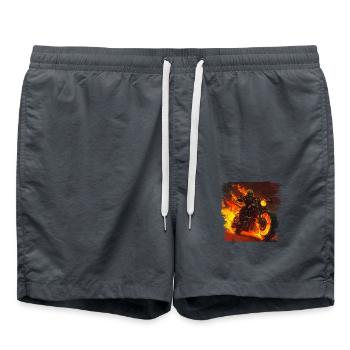 Peinture personnalisée, chaque travail de peinture est unique - Short de bain - charbon - Devant - AI Model Male 185 light (185cm)