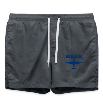 Custom Aviation - Airplane - Flying - Pilot - Swim Trunks - anthracite - Front - AI Model Male 185 light (185cm)
