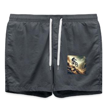 Mountainbiking for life! - Swim Trunks - anthracite - Front - AI Model Male 185 light (185cm)