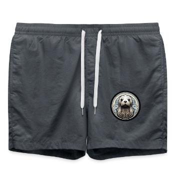 seehund walross - Badeshorts - Anthrazit - Vorne - AI Model Male 185 light (185cm)