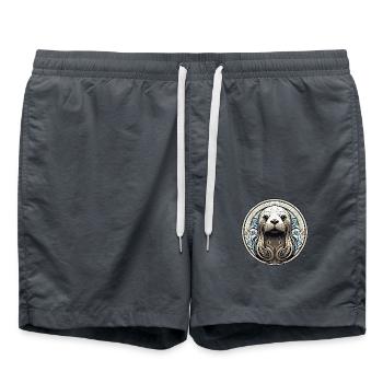 seehund walross - Badeshorts - Anthrazit - Vorne - AI Model Male 185 light (185cm)