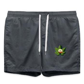Kastanienblatt - Badeshorts - Anthrazit - Vorne - AI Model Male 185 light (185cm)
