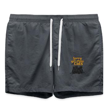 Cats with plans - Badeshorts - Anthrazit - Vorne - AI Model Male 185 light (185cm)