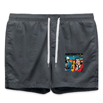« On rentre à la maison ! » - Short de bain - charbon - Devant - AI Model Male 185 light (185cm)