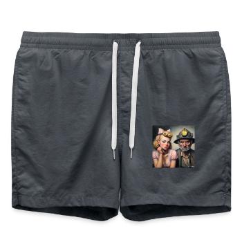 The Girl & The Miner - Swim Trunks - anthracite - Front - AI Model Male 185 light (185cm)