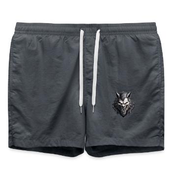 Wild angry werewolf motivational sport - Badeshorts - Anthrazit - Vorne - AI Model Male 185 light (185cm)