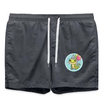 Echse Geburtstag Baby - Badeshorts - Anthrazit - Vorne - AI Model Male 185 light (185cm)