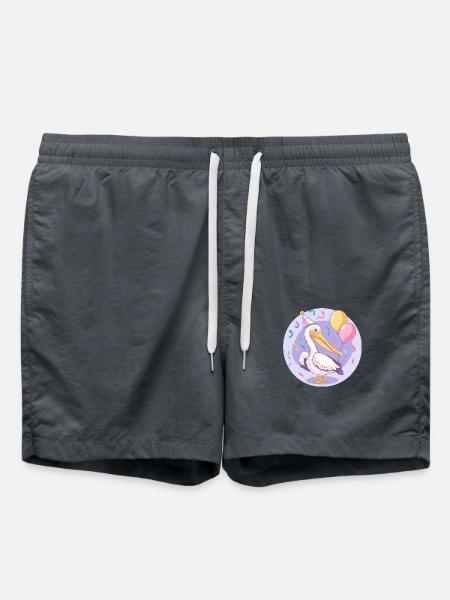 Pélican oiseau anniversaire bébé - Short de bain - charbon