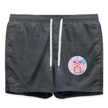Armadillo Birthday Baby - Swim Trunks - anthracite - Front - AI Model Male 185 light (185cm)