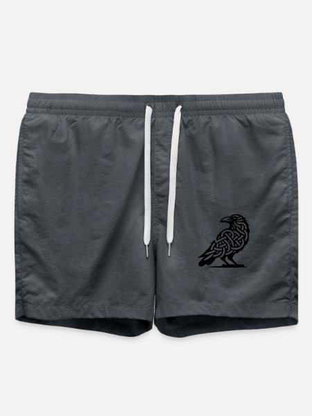 Nordischer keltischer Raben Tattoo Knoten Style - Badeshorts - Anthrazit