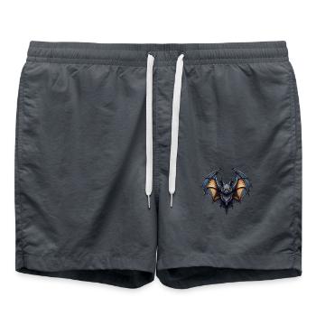Wild angry pugnacious combative motivational bat - Swim Trunks - anthracite - Front - AI Model Male 185 light (185cm)