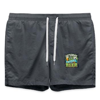 Football and Beer - Badeshorts - Anthrazit - Vorne - AI Model Male 185 light (185cm)