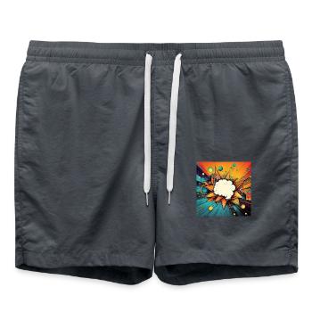 Vibrant Abstract Explosive Cloud Design - Swim Trunks - anthracite - Front - AI Model Male 185 light (185cm)