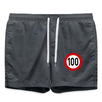 Speed Sign TempoLimit 100 Shield - Swim Trunks - anthracite - Front - AI Model Male 185 light (185cm)