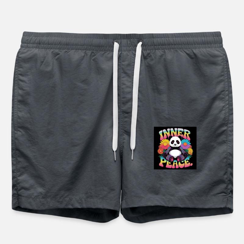 Inner Peace Meditating Panda - Swim Trunks - anthracite