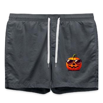 Cool pumpkin with sunglasses - Swim Trunks - anthracite - Front - AI Model Male 185 light (185cm)