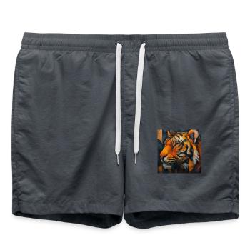 Tiger - Swim Trunks - anthracite - Front - AI Model Male 185 light (185cm)