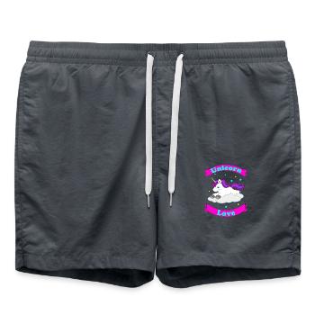 Unicorn Love – Süßes Einhorn-Design - Badeshorts - Anthrazit - Vorne - AI Model Male 185 light (185cm)