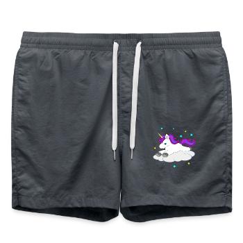 Süßes Einhorn auf Wolke - Badeshorts - Anthrazit - Vorne - AI Model Male 185 light (185cm)