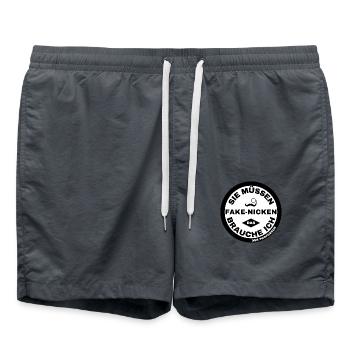 Lustiges Zitat des Professor #2.1 - Badeshorts - Anthrazit - Vorne - AI Model Male 185 light (185cm)