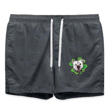 Bande dessinée Bouledogue chanceux avec coccinelle - Short de bain - charbon - Devant - AI Model Male 185 light (185cm)