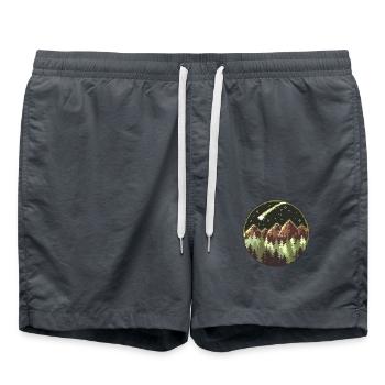 Forêt de pixels - Short de bain - charbon - Devant - AI Model Male 185 light (185cm)