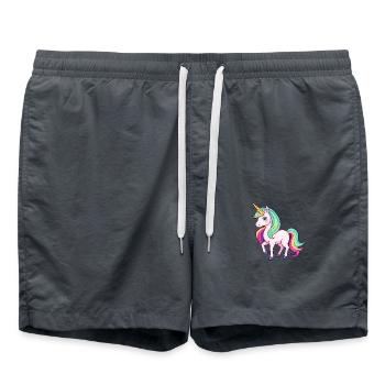 Mystique Arc-en-ciel Licorne Cheval Fantaisie - Short de bain - charbon - Devant - AI Model Male 185 light (185cm)