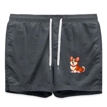 Corgi 16 - Badeshorts - Anthrazit - Vorne - AI Model Male 185 light (185cm)