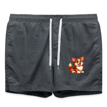 corgi - Swim Trunks - anthracite - Front - AI Model Male 185 light (185cm)