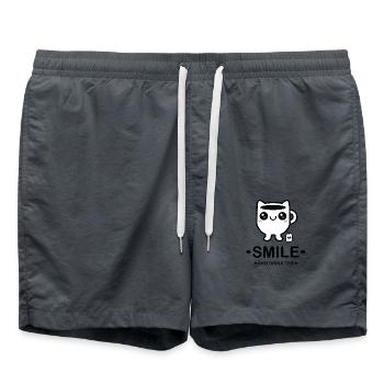 Design « Simple Smirk » - Short de bain - charbon - Devant - AI Model Male 185 light (185cm)