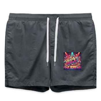 Bist du durch? Hast du BOCK! - Badeshorts - Anthrazit - Vorne - AI Model Male 185 light (185cm)