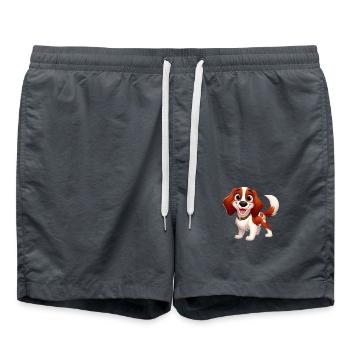 Brittany Spaniel 11 - Swim Trunks - anthracite - Front - AI Model Male 185 light (185cm)
