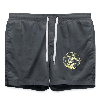 Snowboarding Mann - Badeshorts - Anthrazit - Vorne - AI Model Male 185 light (185cm)