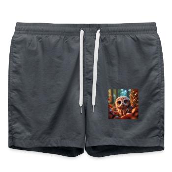 Cute owl - Swim Trunks - anthracite - Front - AI Model Male 185 light (185cm)