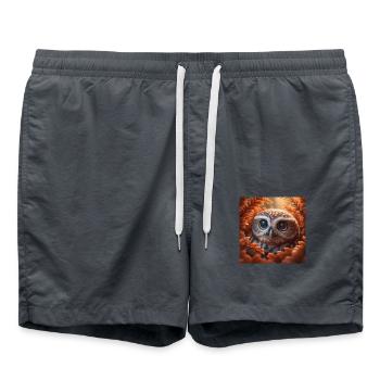Autumn owl - Swim Trunks - anthracite - Front - AI Model Male 185 light (185cm)