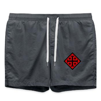 Jerusalem cross - Swim Trunks - anthracite - Front - AI Model Male 185 light (185cm)
