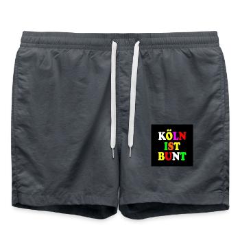 Köln ist bunt - Badeshorts - Anthrazit - Vorne - AI Model Male 185 light (185cm)