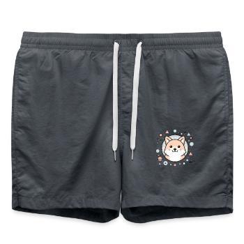 Chien mignon – design mignon dans le style japonais - Short de bain - charbon - Devant - AI Model Male 185 light (185cm)