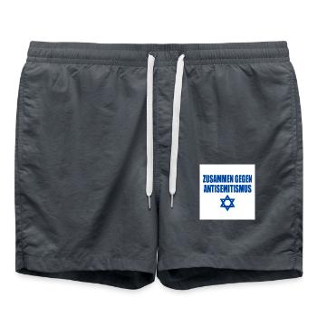 zusammen gegen antisemitismus - Badeshorts - Anthrazit - Vorne - AI Model Male 185 light (185cm)
