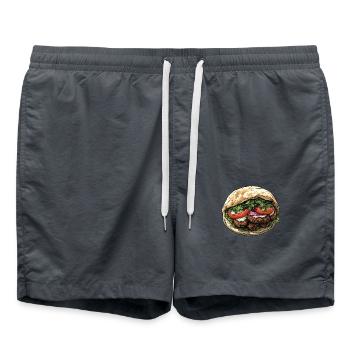 Fresh, delicious, authentic: falafel wrap - Swim Trunks - anthracite - Front - AI Model Male 185 light (185cm)
