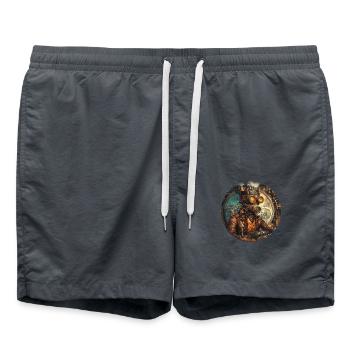 Technologie steampunk : le rétro rencontre l’avenir - Short de bain - charbon - Devant - AI Model Male 185 light (185cm)