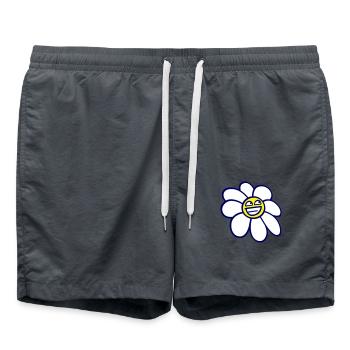Marguerite Spring Summer Cute Funny Face - Swim Trunks - anthracite - Front - AI Model Male 185 light (185cm)