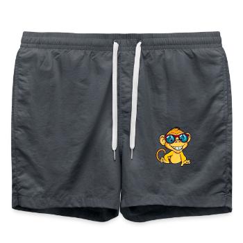 Cool Monkey Sunglasses Design - Swim Trunks - anthracite - Front - AI Model Male 185 light (185cm)