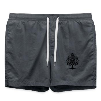 Abstrakter Baum als spirituelles Ornament - Badeshorts - Anthrazit - Vorne - AI Model Male 185 light (185cm)